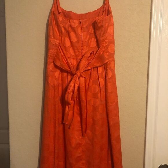 Dress barn orange sundress with circles sz 12 - Picture 8 of 11